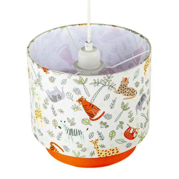 Safari Animals Childrens Pendant Light Shade with Double Tier Design Image 8