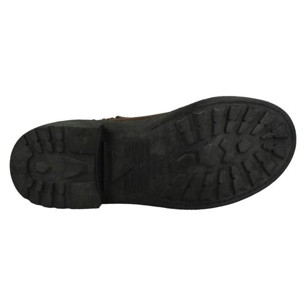 Spot On Ladies Spot On Mid Heel Quilted Biker Boots