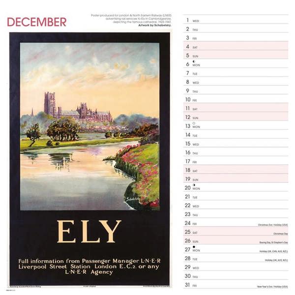 National Railway Museum, East Anglia Poster Art Calendar 2027, Wall Calendars, Month To View, Travel, Gift