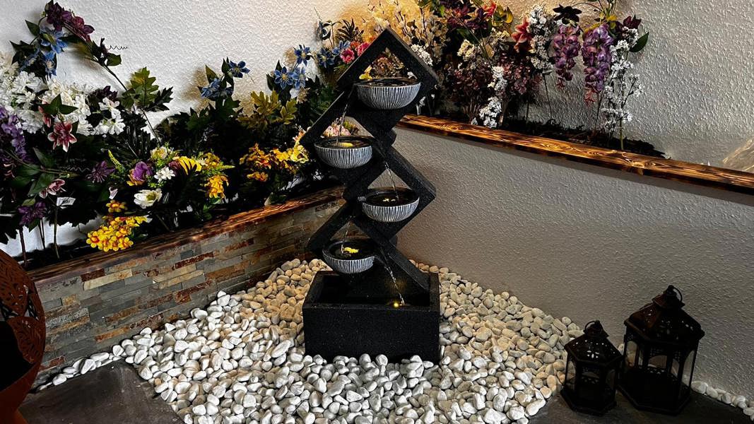 Tranquillity Water Features Diamond Pouring Bowls Contemporary Water Feature