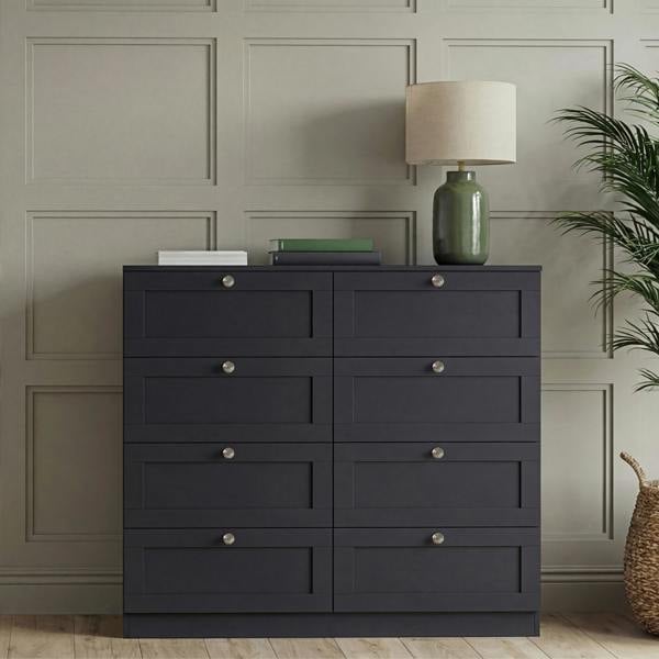 Vida Designs Altino 8 Drawer Chest, Black