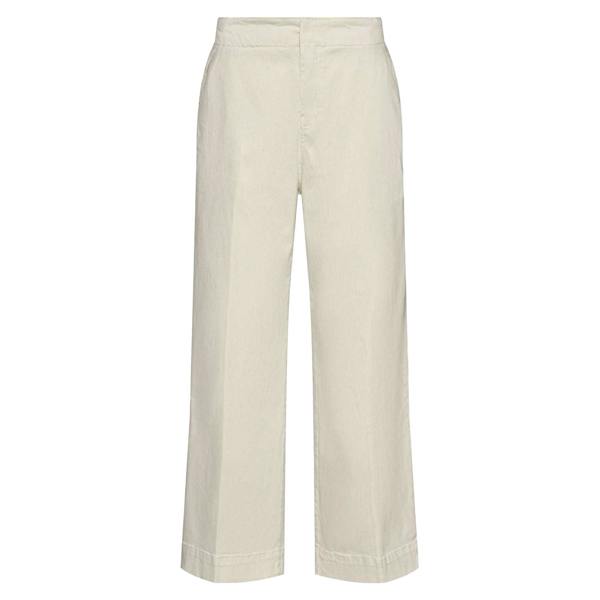 Boss Womens/Ladies Tahiana Cotton Straight Trousers - White - 
