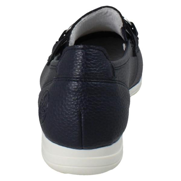 Rieker Womens Casual Flat Loafer Style Slip On Shoes With Chain Detailing L9355