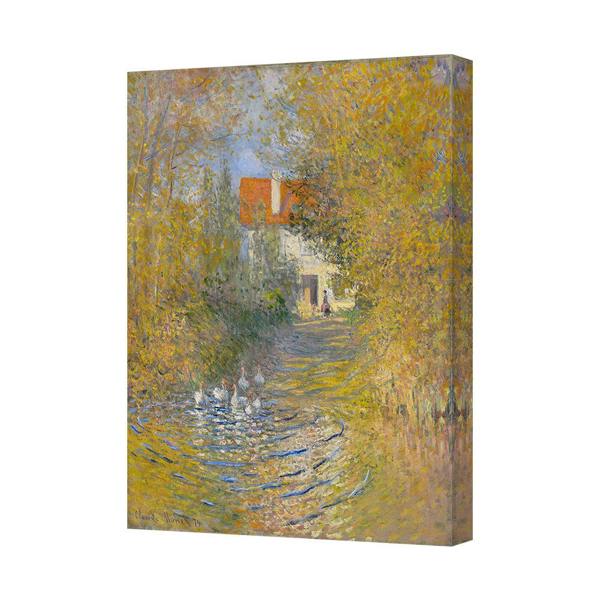 Benjamin Tate Design Canvas Print 9097 Impressionist Landscape With Water And House Scene