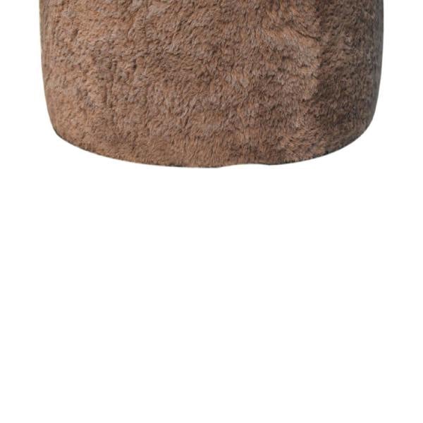 Artisan Furniture Mocha Faux Fur Round Footstool