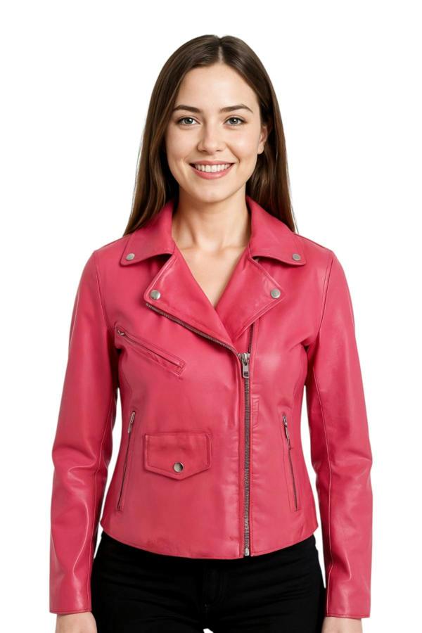 Infinity Leather Women's Classic Brando Biker Leather Jacket - Broome