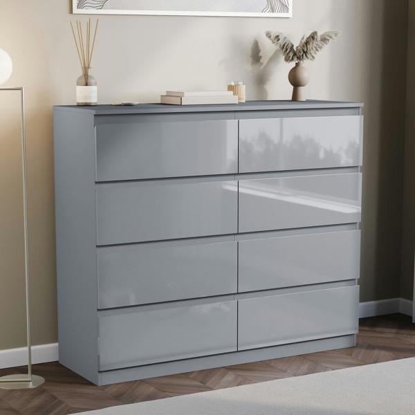 Vida Designs Glinton 8 Drawer Chest, Black