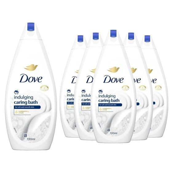 Dove Caring Bath Indulging Cream Bath Soak 720ml With Moisturising Cream, 6 Pack