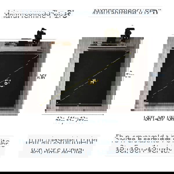 Core Products Lido TV Display Wall Panel, Extendable or Fixed with Adjustable Shelf