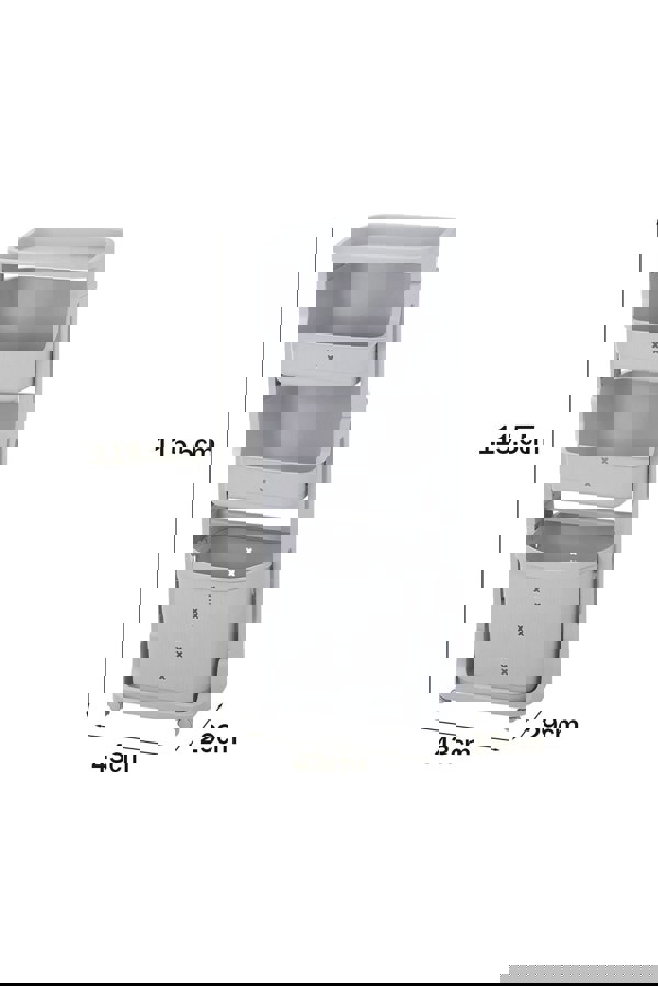 Living and Home 4-Tier Detachable Kitchen Trolley Cart Fruits Vegetables Organizer Storage Rack Laundry Basket with Wheels