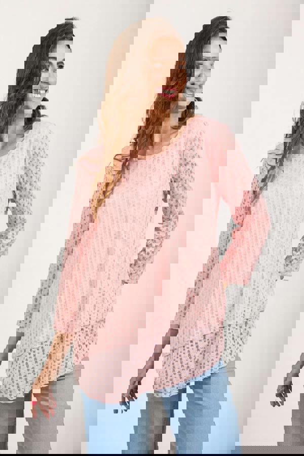 Mudflower Asymmetric Mesh Layered Top