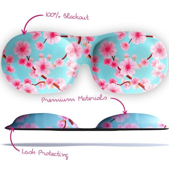 SMUG Contoured 3D Blackout Sleep Mask - Cherry Blossom Print