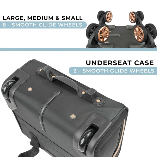 Gino Ferrari Biella 14" Soft Shell Cabin Case Under Seat Flight Bag Wheeled Luggage