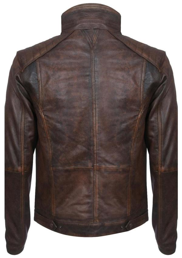 Infinity Leather Mens Vintage Leather Biker Distressed Motorcycle Jacket
