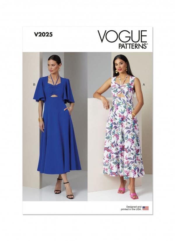 Vogue Sewing Pattern 2025, Dresses for Women, B5(8-10-12-14-16) - Intermediate