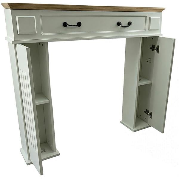 Gr8 Home Wooden Fireplace Surround with 3 Storage Cupboards