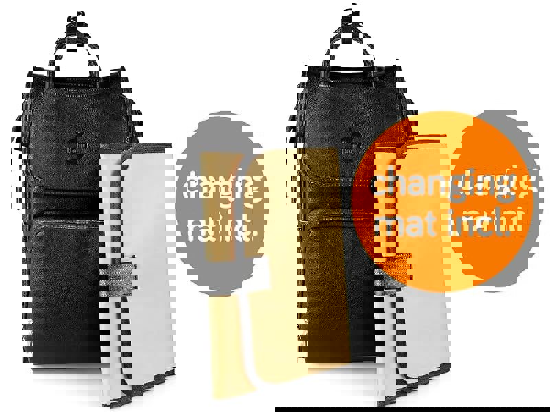 Baby Uma Award Winning Baby Changing Bag Backpack- Black Leather