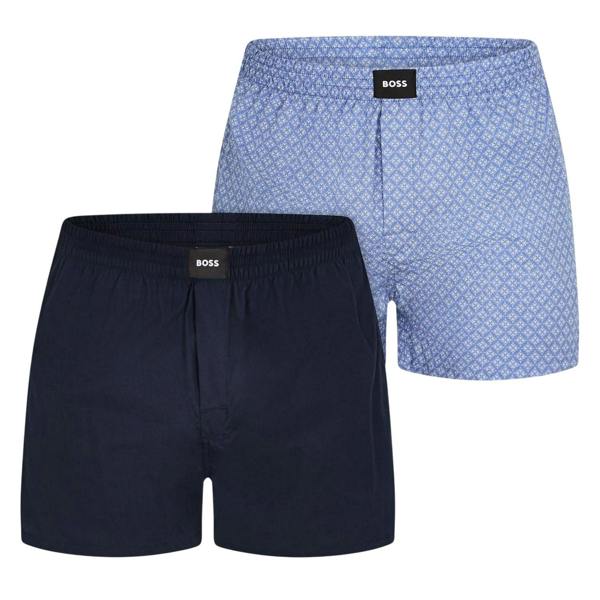 Boss Mens Abstract Boxer Shorts (Pack of 2) - Navy/Blue - 