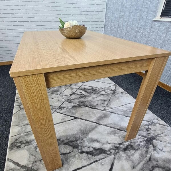 Kosy Koala Dining Table Beige Wood Kitchen Place for 4 Seats, Dining Table Only (Beige H 75 x L 117 x W 77 cm)