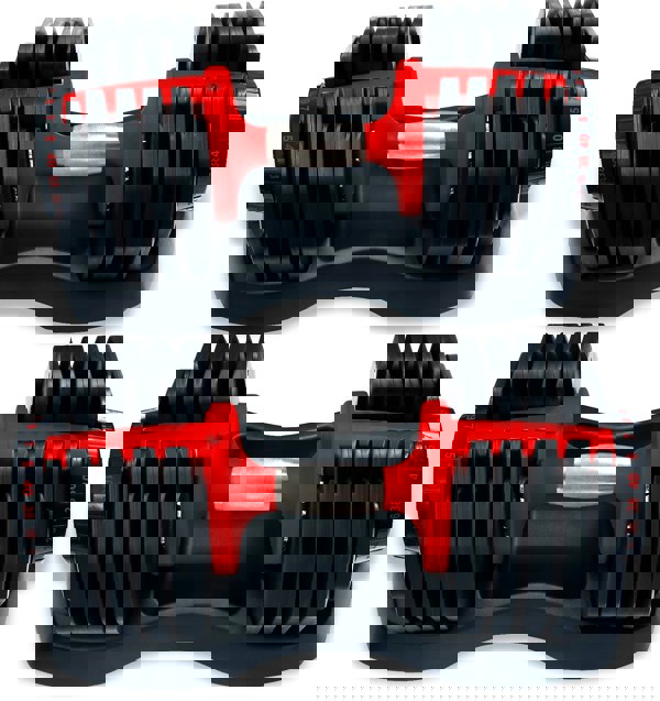 Strongology Urban40 Pair Home Fitness Black Red Adjustable Smart Dumbbells from 5kg up to 40kg Training Weights