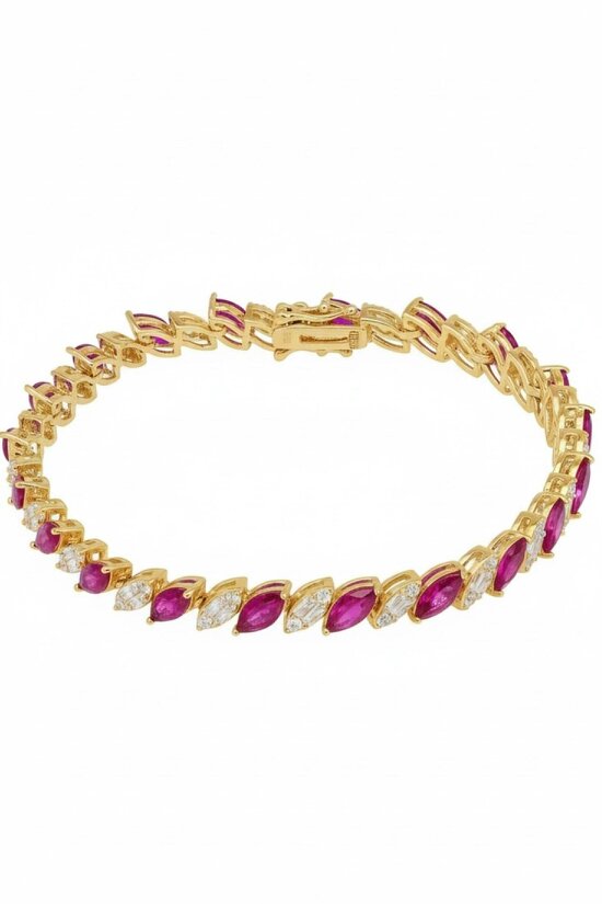 Latelita Viscountess Tennis Bracelet Ruby Gold