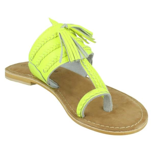 Leather Collection Ladies Leather Collection Toe Loop Sandals F00275