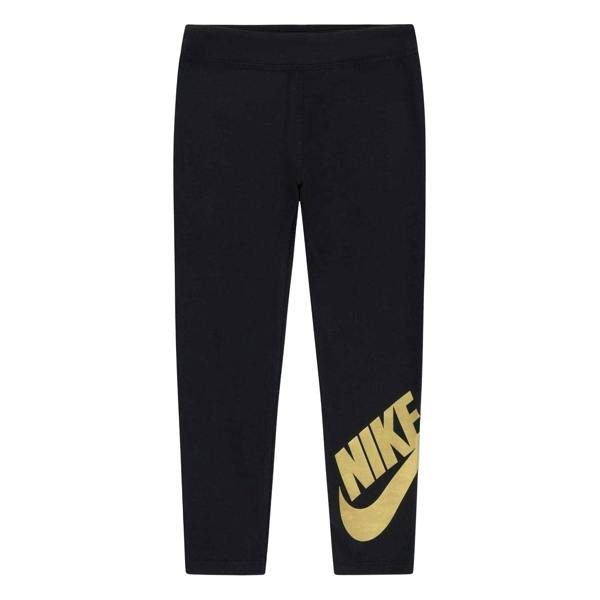 Nike Girls Club Leggings - Black/Gold - 