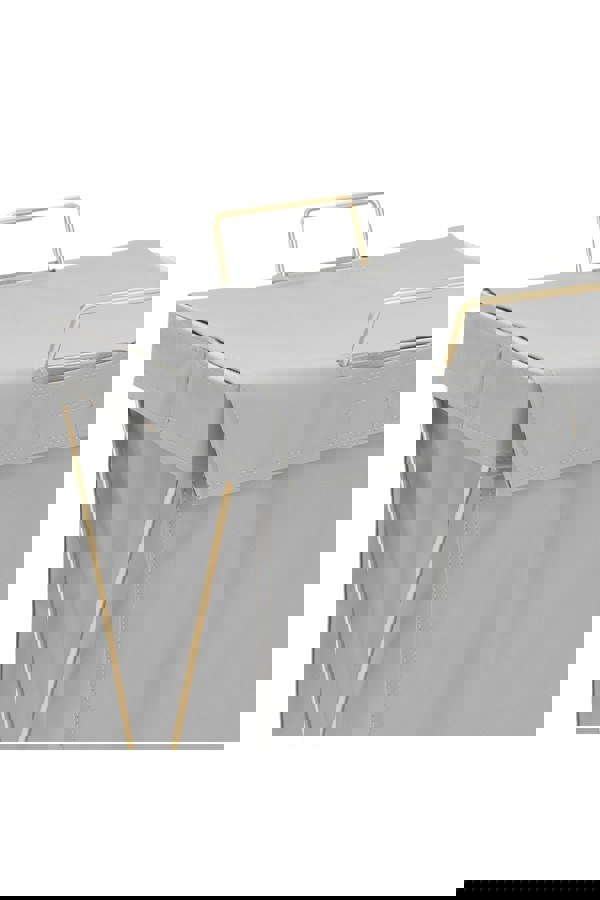 Living and Home Collapsible PU Leather Laundry Hamper with Metal Frame