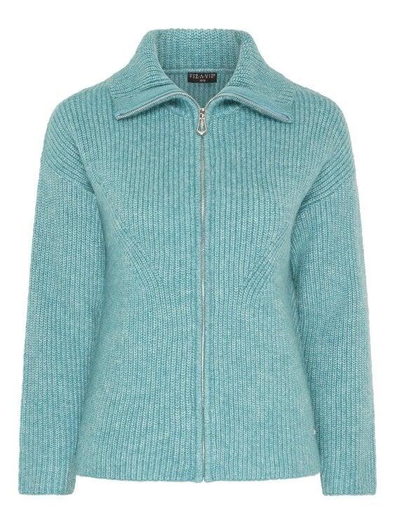 VIZ-A-VIZ Two-tone Zip-through Cardigan