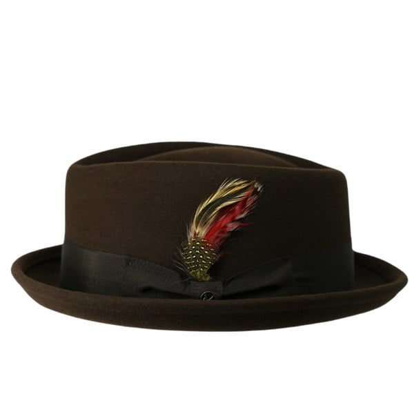 Gamble & Gunn 'New Orleans II' Brown Wool Diamond Top Pork Pie Hat