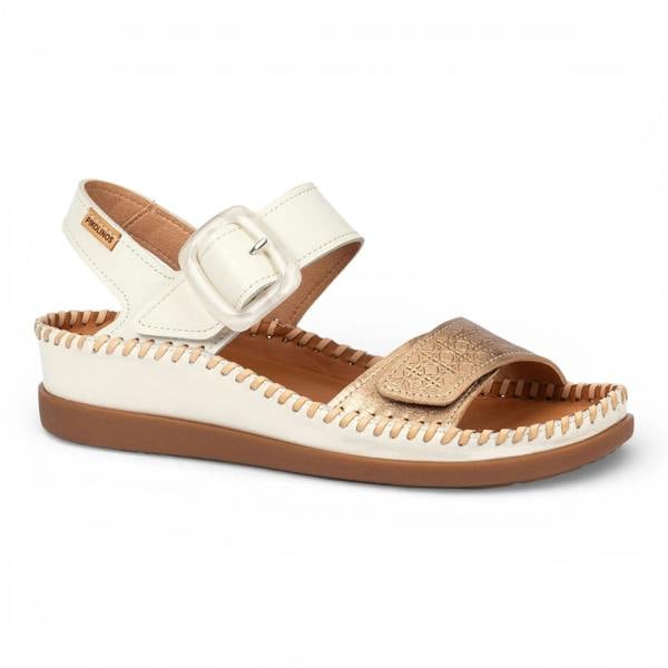 Pikolinos Cadaques - Women's White Leather Lightweight Wedge Sandals