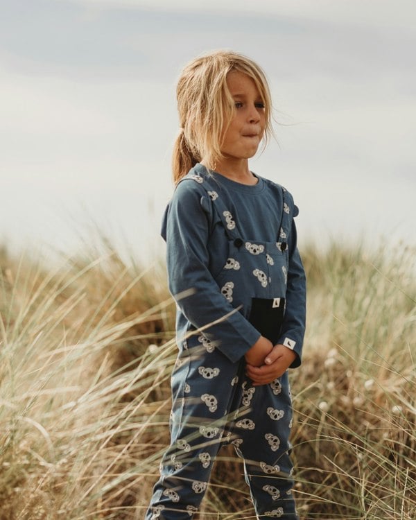 Organic Cotton Blue Koala Print Dungarees - image 1