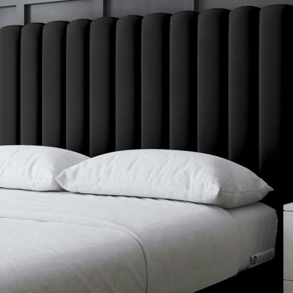 DS Living Evangeline Divan Bed with Upholstered Headboard - Black - Single / 3ft