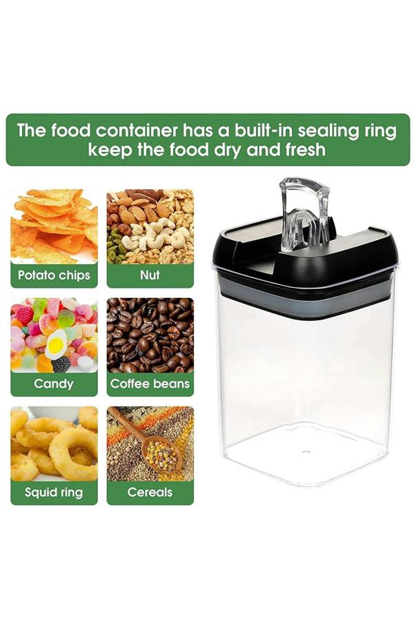 Living and Home 7Pcs Airtight Food Dry Grain Cereal  Storage Containers 6.9L with Clasp Lids （0.5*2+0.8*2+1.2*2+1.9L）