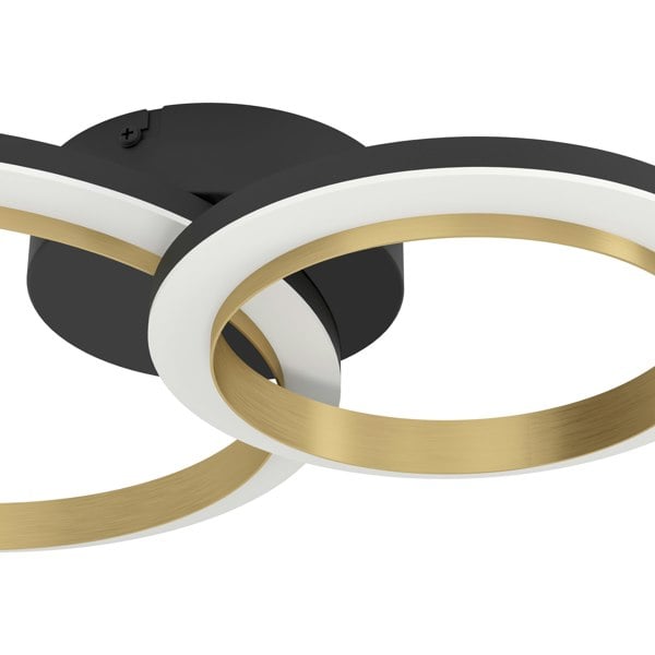 EGLO Calliera Black And Brass Steel LED Circle Modern Ceiling Light