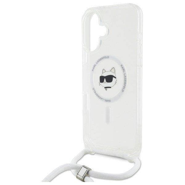 Karl Lagerfeld Crossbody IML Choupette Head Case with MagSafe for iPhone 16 6.1" Clear - KLHMP16SHCCHNT