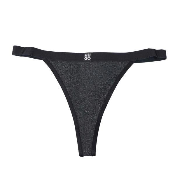 Hugo Womens/Ladies Lurex Thong - Black - 