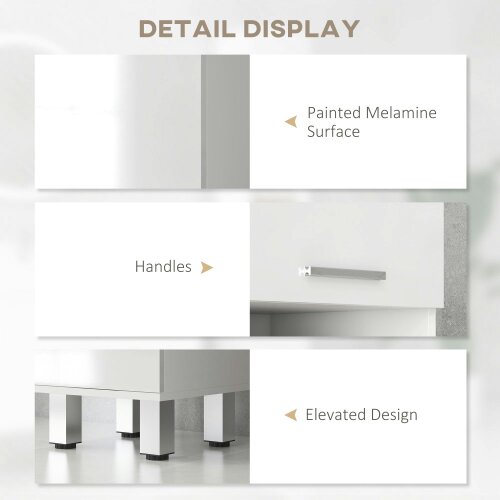 Wyld Haus Secoli Tall Slim High Gloss White Storage Bathroom Cabinet With Drawers Shelves And Double Doors