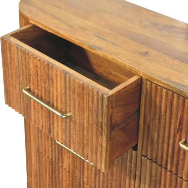Artisan Furniture Solid Wood Ridgefront Chest – Amber Oak, 6 Drawers, Brown