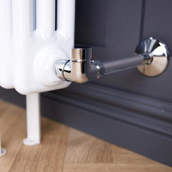 Flode Corner Round Manual Radiator Valve Pack | 15mm x 1/2″ | Chrome