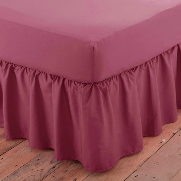 Martex Charlotte Thomas Poetry Plain Dye Polycotton Single Platform Valance Sheet Frilled - Aubergine - 90 x 190cm