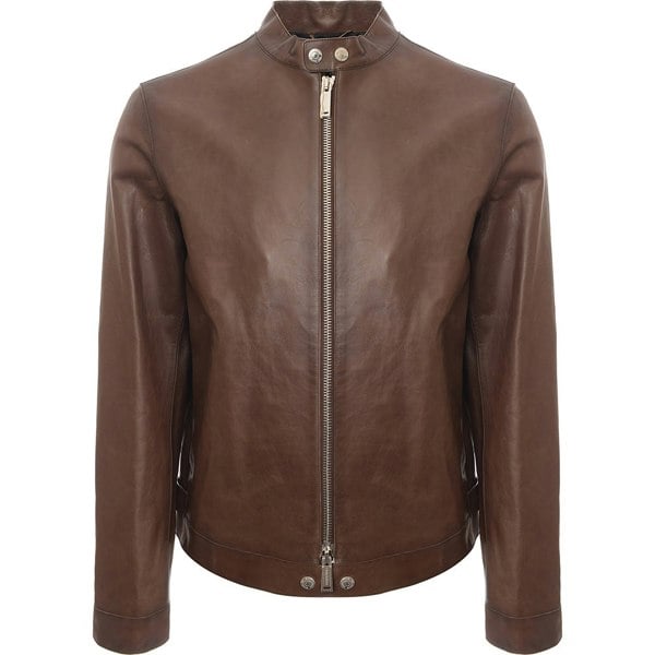 Dsquared2 Mens Leather Outerwear In Brown