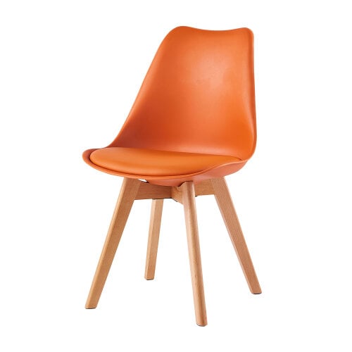 Set of 4 Dining Chairs with Solid Wooden Legs and Seat Cushion Pads Eva