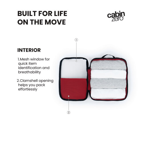 CabinZero Lux Packing Cube (Medium), Premium Structured Organiser for Essentials