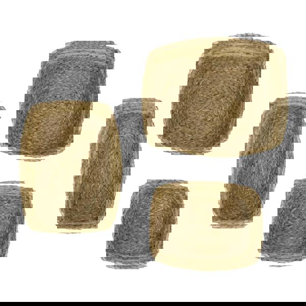 JVL Palma Natural Woven Storage Baskets for Home Organisation, Set of 3, Brown