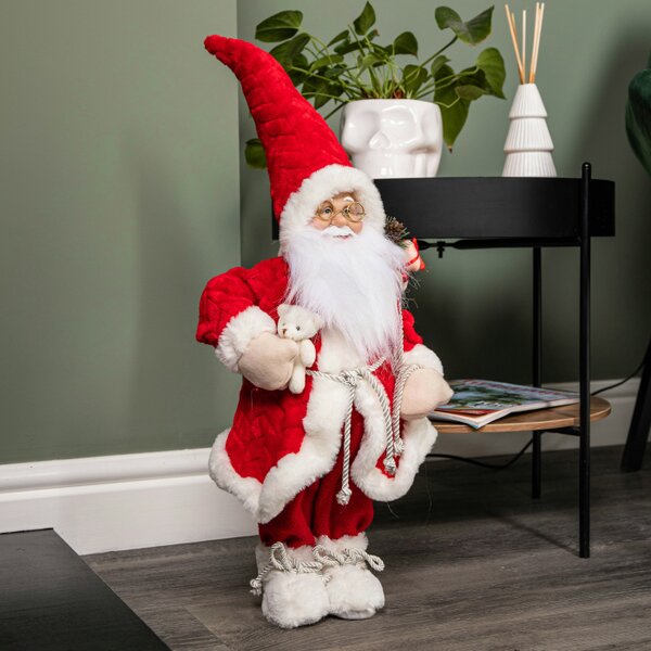 Samuel Alexander 45cm Red Standing Large Papa Noel Santa Claus Indoor Decoration