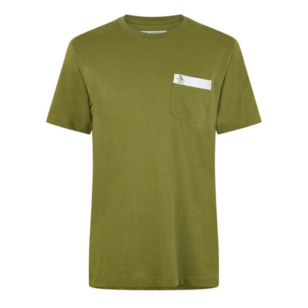 Original Penguin Mens Logo Chest Pocket T-Shirt - Olive Branch - 