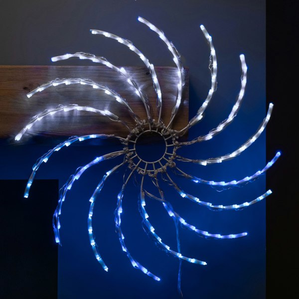 Samuel Alexander 50cm Light up Christmas Spinner Decoration with 128 Blue and White LEDs