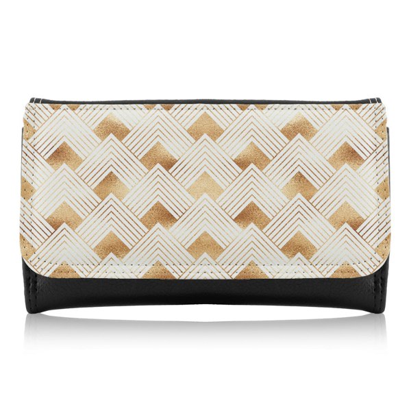 Benjamin Tate Design Golden Geometric Shapes Maxi Purse