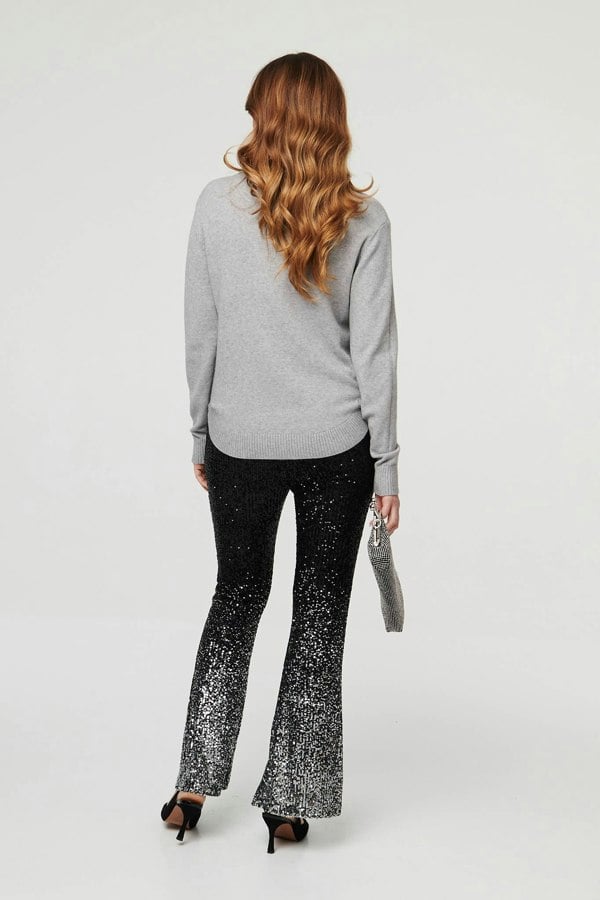 Grey | Sparkle Detail Relaxed Jumper
